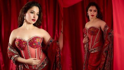 Sexy Video! Tamannaah Bhatia Flaunts Her Curves in Strapless Red Corset, Hot Video Goes Viral; Watch - News18