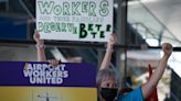 Airport workers demand higher pay, benefits near Sky Harbor in Phoenix; 6 arrested