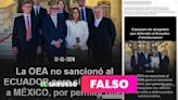 La OEA no sancionó a México, foto que circula es de abogados que defendieron a Ecuador ante la CIJ