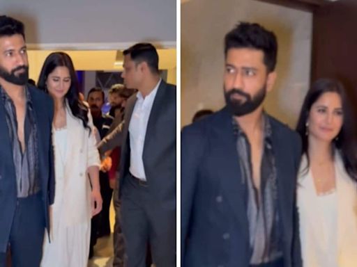 Katrina Kaif walks hand in hand with hubby Vicky Kaushal at the screening of his film Bad Newz, watch