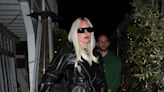 Here's Lady Gaga Looking Insanely Cool in a Floor-Sweeping Leather Coat