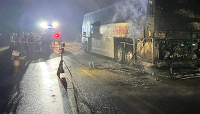 Bus carrying Iowa minor league baseball team catches fire on the way to next series