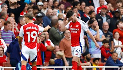 Arsenal 1-1 Brighton: Declan Rice controversially sent off as Gunners drop points for first time this season