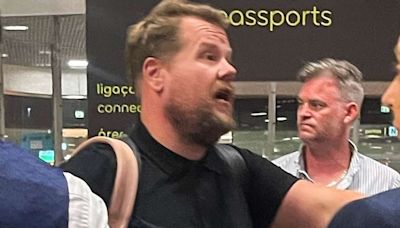 James Corden Pictured Engaging Crew After Scary Plane Emergency, But Fellow Passengers Are Praising His Tact