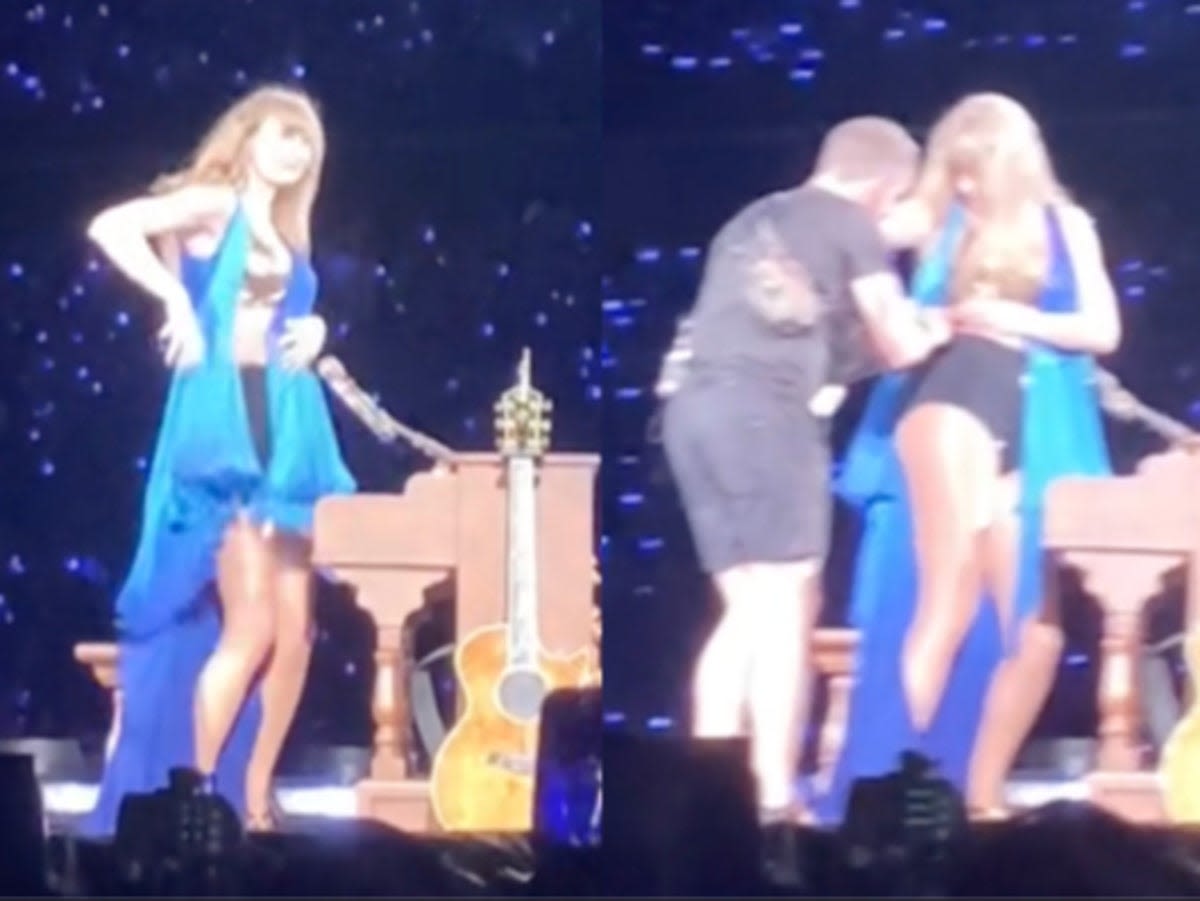 Taylor Swift pauses Eras Tour show after unexpected wardrobe mic malfunction