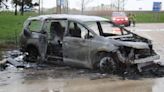 Two vehicles catch fire during jump start at I-94 tourism center parking lot