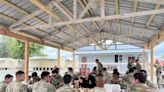 Indiana National Guard troops in Kenya get an early Thanksgiving dinner