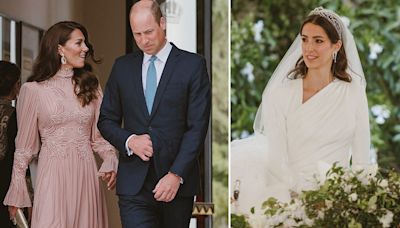 Watch: Princess Kate's reaction to Princess Rajwa's royal wedding dress caught on camera