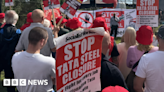 Tata Steel: Port Talbot steelworkers rally ahead of industrial action