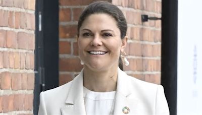 Crown Princess Victoria is the epitome of elegance in fitted power suit