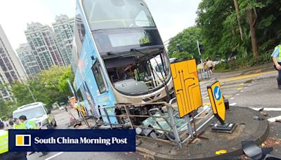 Hong Kong truck driver arrested over crash with double-decker bus, 7 injured