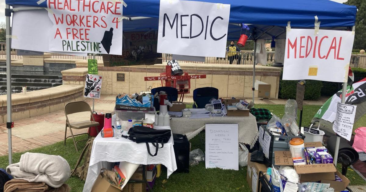 Medics at UCLA protest say police weapons drew blood and cracked bones