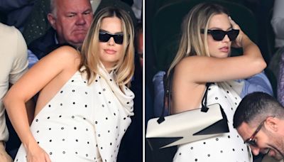 Pregnant Margot Robbie Attends Wimbledon with Tom Ackerley