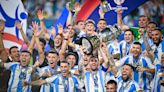 Lionel Messi reacts after Argentina beat Colombia to win Copa America