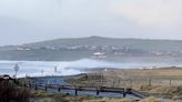 Waves crash over runway at Shetland’s Sumburgh airport as storm batters UK with 85mph winds