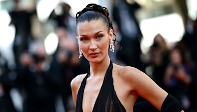 Bella Hadid Stuns in a Dramatic, Cinched Versace Gown on the Cannes Red Carpet