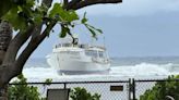 Large passenger vessel grounded in waters off Lahaina