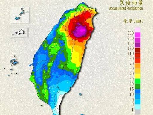 宜蘭紫一片！今日累積雨量前20測站有15個在宜蘭