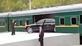 Kim Jong Un's Maybach Limo Seen Squeezing Into His Armored Train
