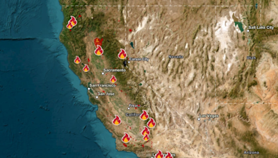 California wildfire map shows where state's 18 fires are burning