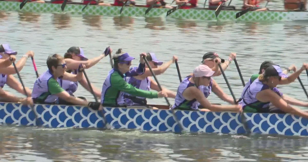 Teams of cancer survivors compete in the Cooper River Park Dragon Boat Regatta: "It's very powerful"