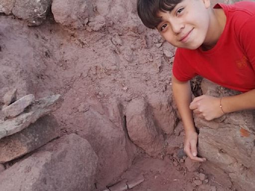 Tiene 12 años y encontró un dinosaurio en el patio de su abuelo en Añelo: «Vi una costilla» - Diario Río Negro