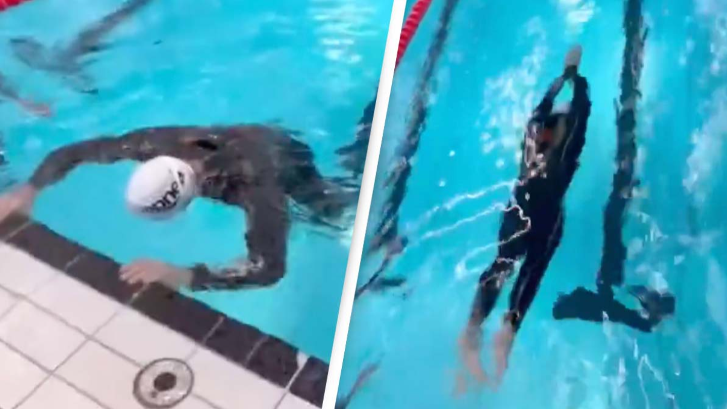 Swimmer films himself holding his breath for over five minutes has people saying he's 'not human'