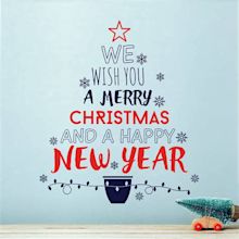 we wish you a merry christmas tree wall decal sticker by sirface ...