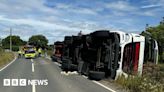 Brinkworth crash: Overturned hay lorry sparks road closure