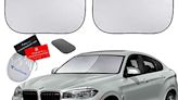 ...Technology. See Size-Chart with Your Vehicle. Foldable 2-Piece Car Sunshades Reflect UV Sun and Heat and Protect Your Car. Standard...