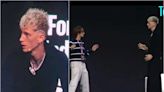 Machine Gun Kelly jumps to defend himself after fan rushes at him on stage at Forbes Under 30 Summit