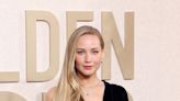 Jennifer Lawrence Returns to Award Season in a Velvet Dior Gown at the 2024 Golden Globes