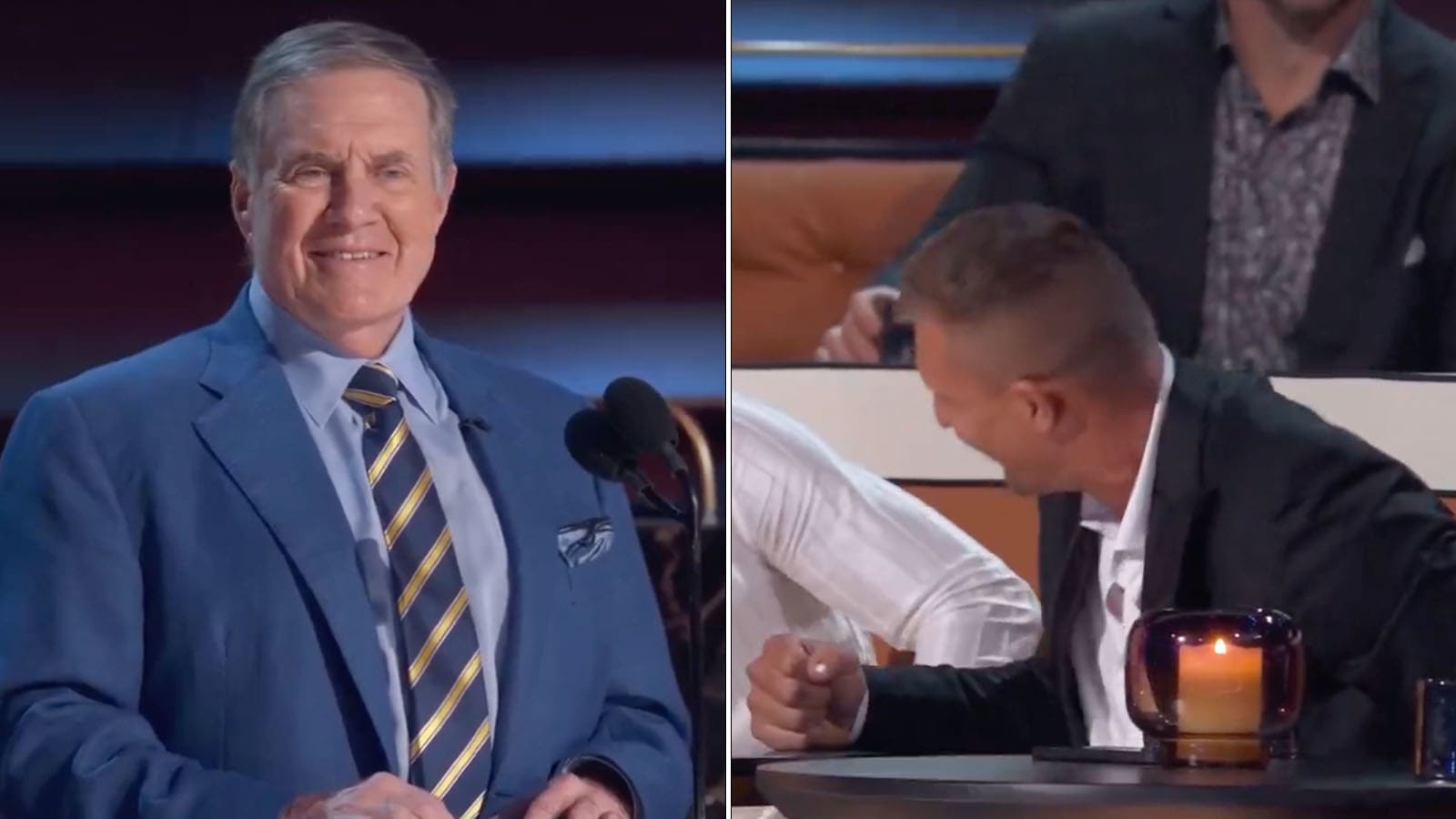 Bill Belichick Pokes Fun at Rob Gronkowski With Perfect Joke at Tom Brady's Roast