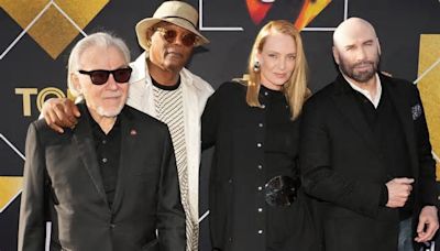 Die "Pulp Fiction"-Reunion (von l.): Harvey Keitel, Samuel L. Jackson, Uma Thurman und John Travolta. (hub/spot)