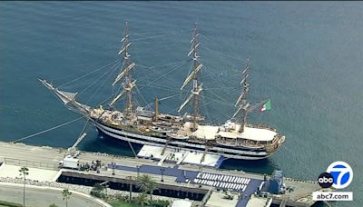 Amerigo Vespucci docks at Port of LA as part of Italian navy ship's world tour