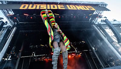 Outside Lands standout Grace Jones stuns from 60 feet in the air