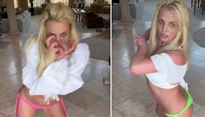 Britney Spears pulls down thong and shakes rear in racy clip after health fears