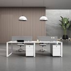 鋼架職員辦公桌椅組合簡約現代白色2/4/6人位屏風工位 財務電腦桌