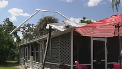 Port Orange woman loses carport as storm sweeps through neighborhood