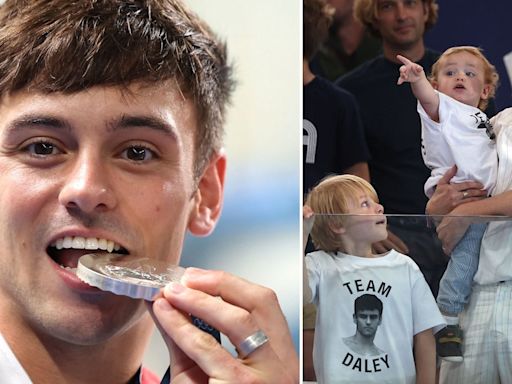 Meet Tom Daley's two lookalike sons Robbie and Phoenix who stole the show at the 2024 Olympics