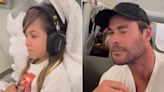 Chris Hemsworth Shares Clip of Daughter India Watching Him as Thor on a Plane: ‘Swear it Was Her Choice’