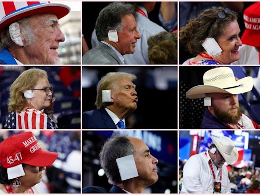Trump-style ear bandages are new trend at Republican National Convention