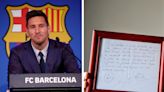 Lionel Messi’s signed napkin which started Barcelona career sold for £762,400