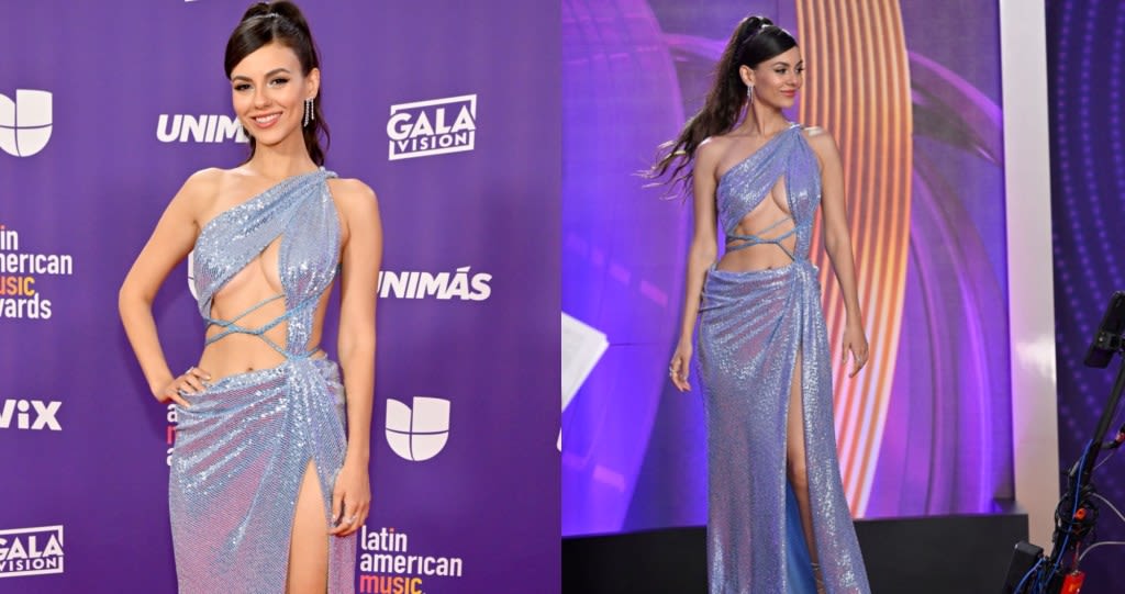 Victoria Justice Shimmers in Sequins at Latin American Music Awards in Dazzling Cutout Dress