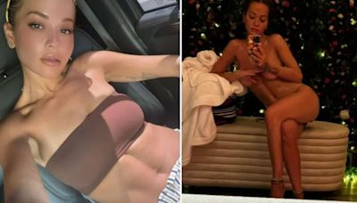 Rita Ora stuns as she goes topless and strips off for spa session