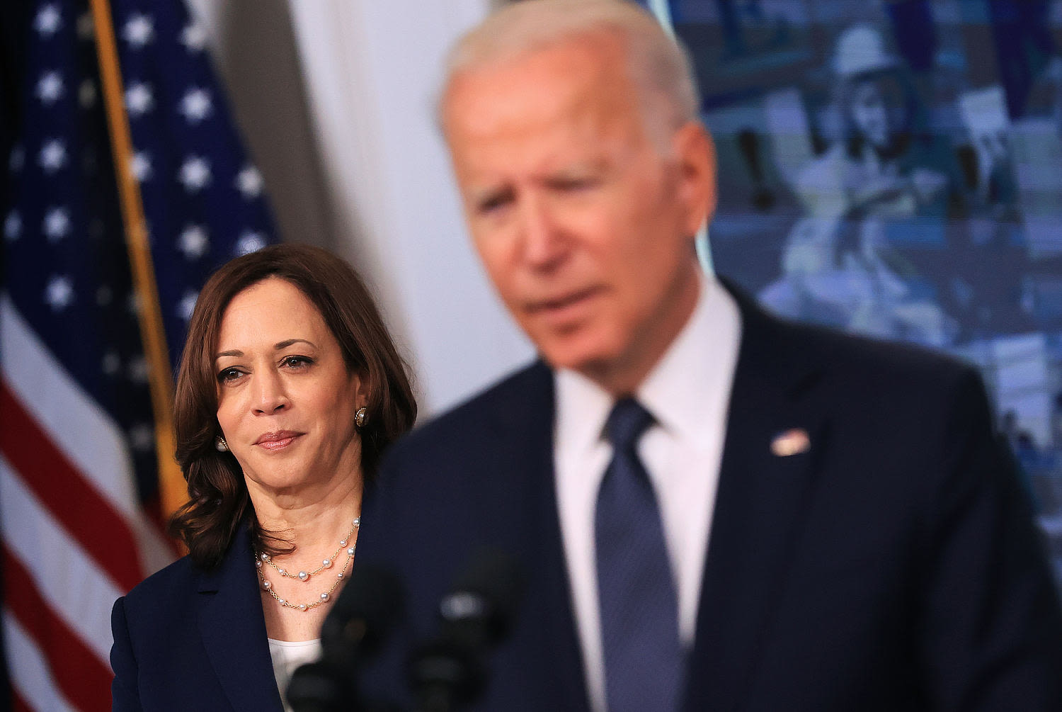 Harris softens Biden's dark warnings about the state of democracy for a more 'joyful' message