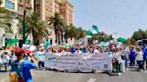 Enfermeras y enfermeros protestan en las calles de Málaga: "La sanidad no se vende, se defiende"