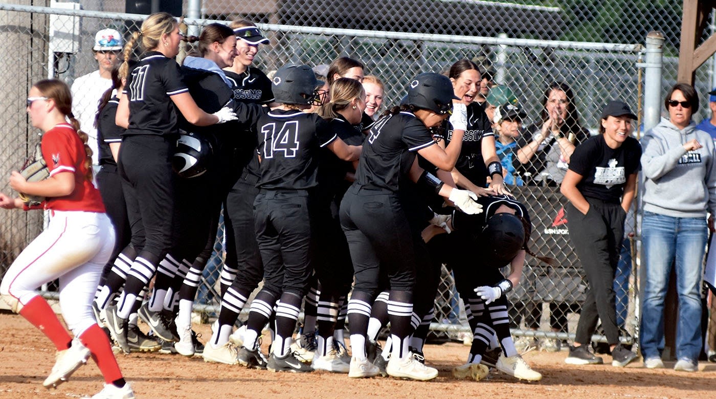 Stretching it out: Blossoms move to within one win of state tournament on a walk-off infield single
