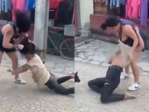 Watch: Woman beats lady, rips her clothes for allegedly sleeping with her husband in Viral Video, Netizens react