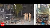 Bus crashes into food carts, condo wall in Noida; 1 dead | Noida News - Times of India